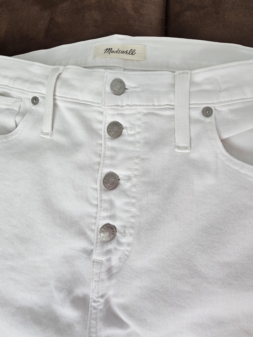 Madewell High Rise Skinny Crop Jeans Womens 32 White Button Fly - Picture 4 of 16